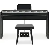 Gear4Music Keynote Compact Digital Upright Piano with Bluetooth Stool Pack
