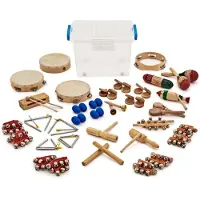 Gear4Music 36pc KS2 Drum and Jingle Classroom Percussion Set by