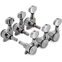 Gear4Music Guitarworks Locking Machine Heads 3-a-Side Chrome