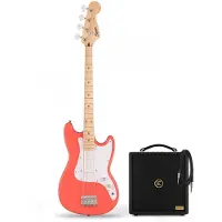 Squier Sonic Bronco Bass Tahitian Coral & Eden Orbiter 8 Bass Combo Amp