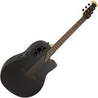 Ovation 2078TX-5-G Elite TX Deep Contour Cutaway Black Textured elektrisch-akoestische westerngitaar