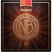 D'Addario Gitaar Snaren - Akoestische Snaren - Nickel Bronze - Voor 6 Snaren Gitaar - Natuurlijke, Heldere Toon - NB1356 - Medium, 13-56