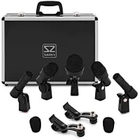 SubZero 5 Piece Drum Microphone Set with Case and Clamps