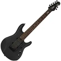 Sterling By Music Man John Petrucci JP70NB Stealth Black 7-snarige elektrische gitaar met deluxe gigbag