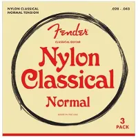 Fender Nylon Acoustic Strings 100 Clear/Silver Tie End Gauges .028-.043 3-Pack