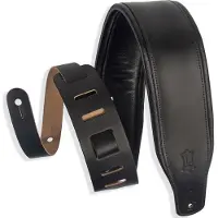 Levys Leathers M26PD-BLK 3" Top Grain Leather Strap Black