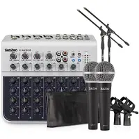 SubZero 8 Channel Mini Mixer and Microphones Bundle