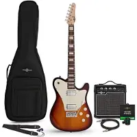 Gear4Music Knoxville Select Electric Guitar Sunburst 10W Guitar Amp & Accessory Pack