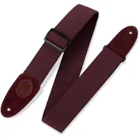 Levys Leathers 5 CM COTTON WITH LEVY'S LOGO IN BURGUNDY LEATHER