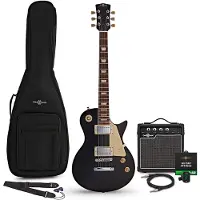 Gear4Music New Jersey Select Electric Guitar Black 10W Guitar Amp & Accessory Pack
