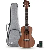 Gear4Music Koa Concert Ukulele Pack by