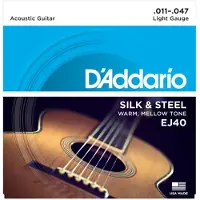 Daddario EJ40 SILK & STEEL FOLK GUITAR STRINGS 11-47