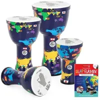 Percussion Plus Slap Djembe Pack Pre-Tuned 4 Mixed Player Pack World Map