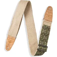 Levys Leathers MH8P-005 2" Natural Hemp Webbing Strap Illuminati w/ Cork Ends