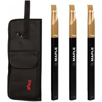 Stagg Nylon Stick Bag & Maple 5B Drumsticks Wood Tip