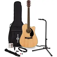 Fender CD-60SCE Solid Top Electro Acoustic Guitar with Accessory Pack Build Your Own Bundle