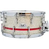 SJC Custom Drums SJC Drums 14 x 7" Custom Snare Silver & Red Glitter