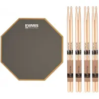 Evans RealFeel Apprentice Pad 7 & LA 5A Wood Tip Sticks