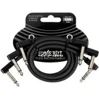 Ernie Ball P06445 12" Flex Patch Cable 3 Pack Black