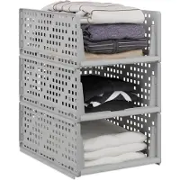 Relaxdays Stoffen kasten, 3x garderobe organizer