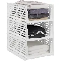 Relaxdays Stoffen kasten, 3x garderobe organizer