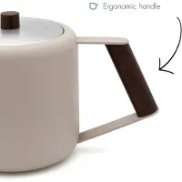 Bredemeijer - Theepot dubbelwandig Duet Design Boston - 1,1 liter - RVS - Zand