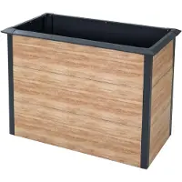Westmann Metall verhoogde tuinbed "Primus-Multi M", inclusief slakkenbescherming, houtlook/anthraciet, 100x50x77 cm