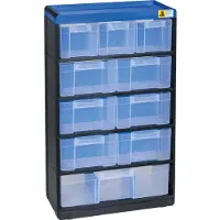 Allit 464640 Opbergkast voor kleine onderdelen VarioPlus Pro 53/21 Stapelbaar (b x h x d) 300 x 525 x 135 mm Zwart, Blauw 1 stuk(s)