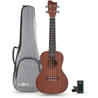 Gear4Music Sapele Concert Electro-Ukulele Pack by