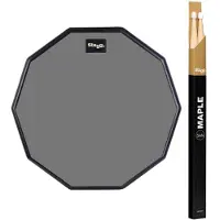 Stagg 12 Desktop Practice Pad & Maple 5A Drumsticks Nylon Tip