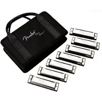 Fender Blues Deluxe 7 Piece Harmonica Set with Case