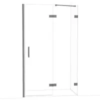 Maxaro Diamond Douchedeur | 120 cm Zwart metaal Helder glas Draaideur