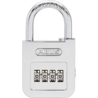 ABUS Hangslot, Combinatieslot 160/50 - Hangslot met een hoogglans verchroomde afwerking - met individueel