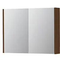 Ink SPK1 Spiegelkast 2 Deuren - 80x60cm - Warm Walnoot - Spiegels, Spiegelkasten - 8718835397296