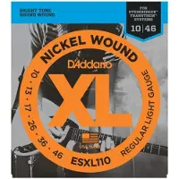 Daddario ESXL110 NICKEL WOUND ELECTRIC GUITAR STRINGS REGULAR LIGHT DOUBLE BALL END 10-46