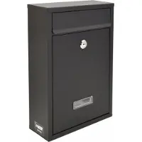 AWTOOLS AW75031 - Brievenbus - Metaal - Zwart - Met Sleutel