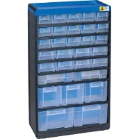Allit 464650 Opbergkast voor kleine onderdelen VarioPlus Pro 53/60 Stapelbaar (b x h x d) 300 x 525 x 135 mm Zwart, Blauw 1 stuk(s)