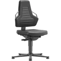 BIMOS Werkdraaistoel | vloerglijders | integraalschuim zwart | handvatkleur grijs 450-600 mm | 1 stuk - 9030-2000-3285 9030-2000-3285