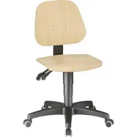 BIMOS Werkstoel 9653, gelaagd beukenhout, wielen, naturel gelakt