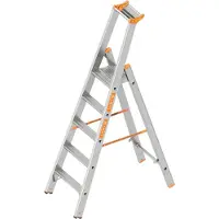Layher Huishoudtrap Aluminium 5 Treden – Professionele Bordestrap met Werkplatform – Werkhoogte 3,2m – Lichtgewicht & Zeer Stabiel