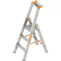 Layher Huishoudtrap Aluminium 3 Treden – Professionele Bordestrap met Werkplatform – Werkhoogte 2,7m – Lichtgewicht & Zeer Stabiel