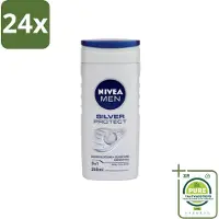 Nivea Men – Douchegel – Silver Protect – 250 ml - Voordeelverpakking - 24 stuks - Douchegel mannen - Zilverionen
