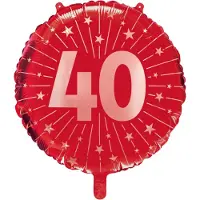 We Fiesta 3x Folieballon robijn rood 40 jaar jubilium - Signature Years - Verjaardag Feestje Versiering Feestdecoratie Decoratie Ballon Folie