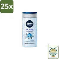 Nivea 25 x Men – Douchegel – Pure Impact – 250 ml - Grootverpakking - Douchegel - Zuiverende Douchegel - Reinigende Douchegel - Zweet Verwijderen - Vuil Verwijderen