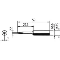 Ersa 0832KDLF Soldeerpunt Beitelvorm verlengd Grootte soldeerpunt 2.2 mm Inhoud: 1 stuk(s)