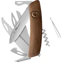 Swiza D09 R AM, KNR.0136.6300, Walnut, Zwitsers zakmes, 9 tools