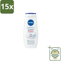 Nivea 15 x – Douchecrème – Protect – 250 ml - Grootverpakking - Douchecrème - Huidverzorging - Huidbescherming - Vitamine C - Vitamine E