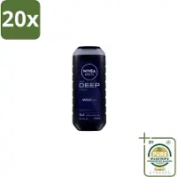 Nivea 20 x Men Douchegel Deep Clean 250 ml - Grootverpakking - Douchegel - Diepe Reiniging - Microfijne Klei - Huid Reinigen - Haar Reinigen
