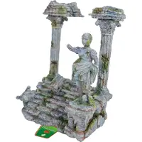 Gebr. De Boon Polyresin ornament Romeinse tempel met beeld grijs 22x17 cm Decoratie