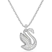 Swarovski Ketting 'Swan' zilver / transparant